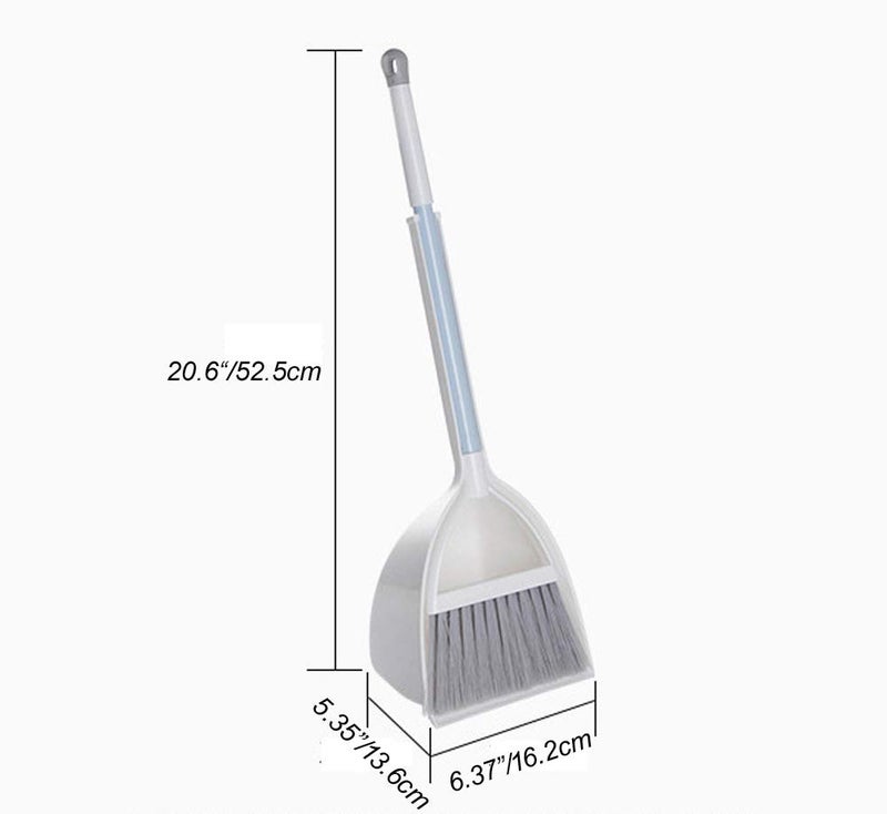 Qidiwin Mini Broom and Dustpan, Home Kitchen Sweeping for Kids(White+Gray) - Image 2